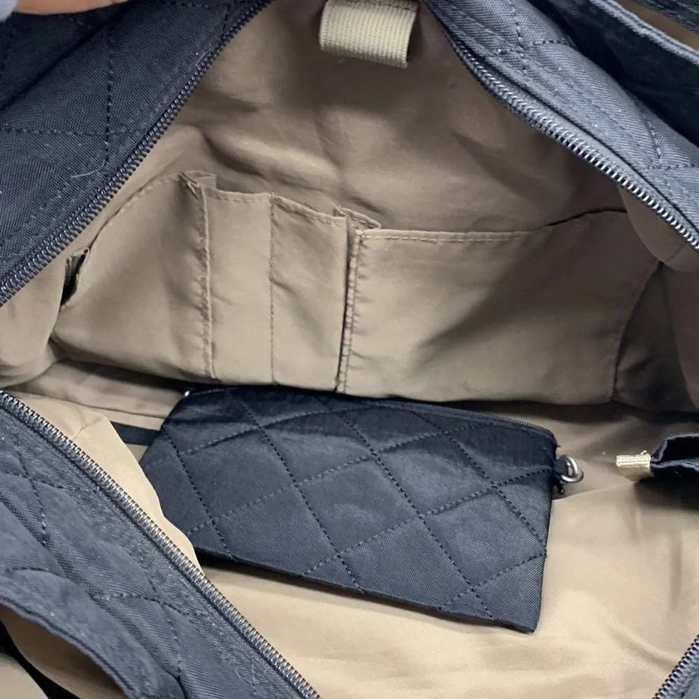 Baggallini  3 Compartment Black Quilted Bag